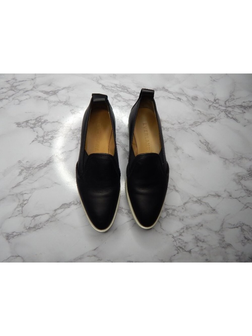 Everlane Womens The Leather Street Sneaker Black Sz 5.5